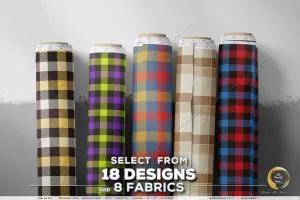 Pastel Checks Apparel Fabric 3Meters , 6 Designs | 8 Fabrics Option | Plaid Fabric By the Yard | 037