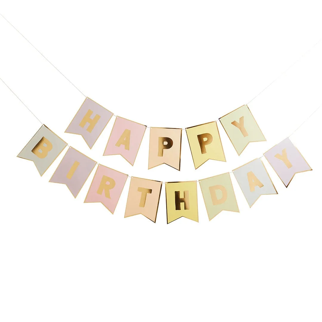 Pastel Happy Birthday Flag Bunting