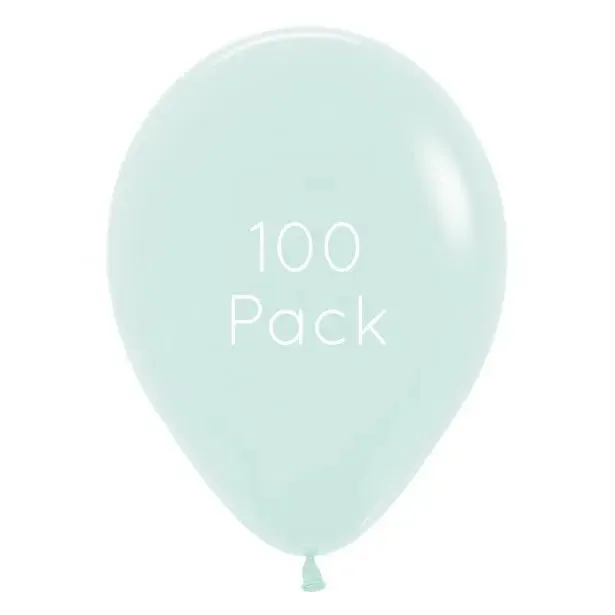 Pastel Matte Green Balloons - 100 Pkt