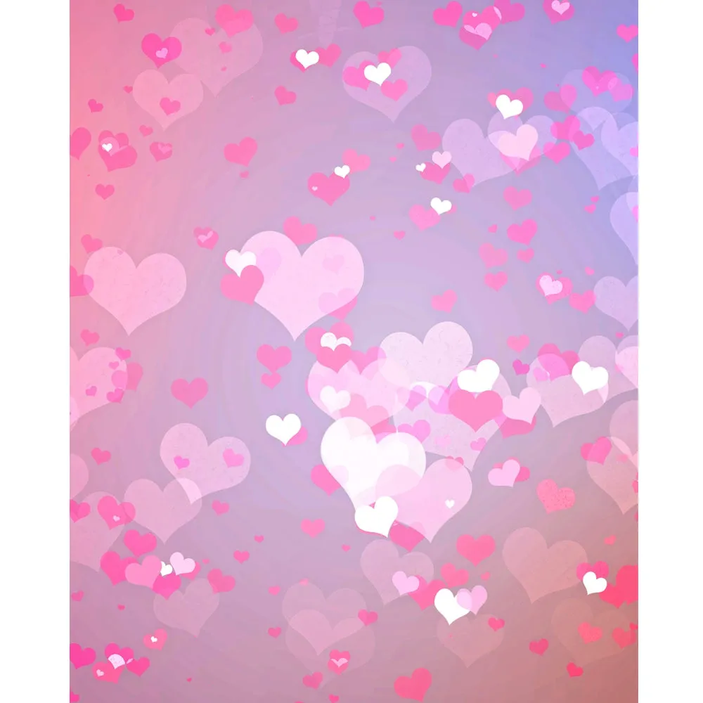 Pastel Pink Hearts Printed Backdrop