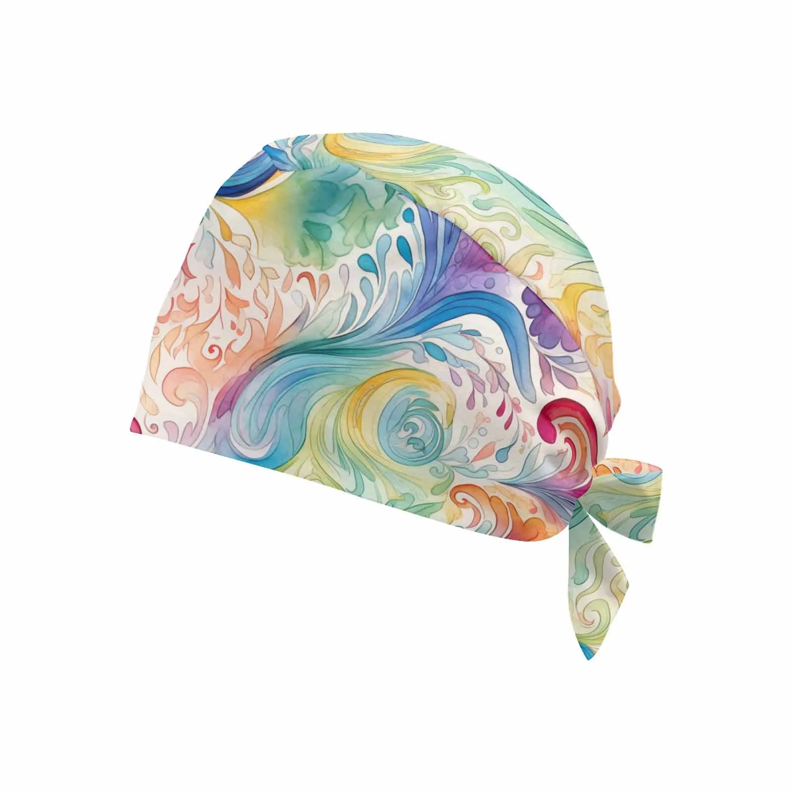 Pastel Rainbow Paisley  Scrub Cap