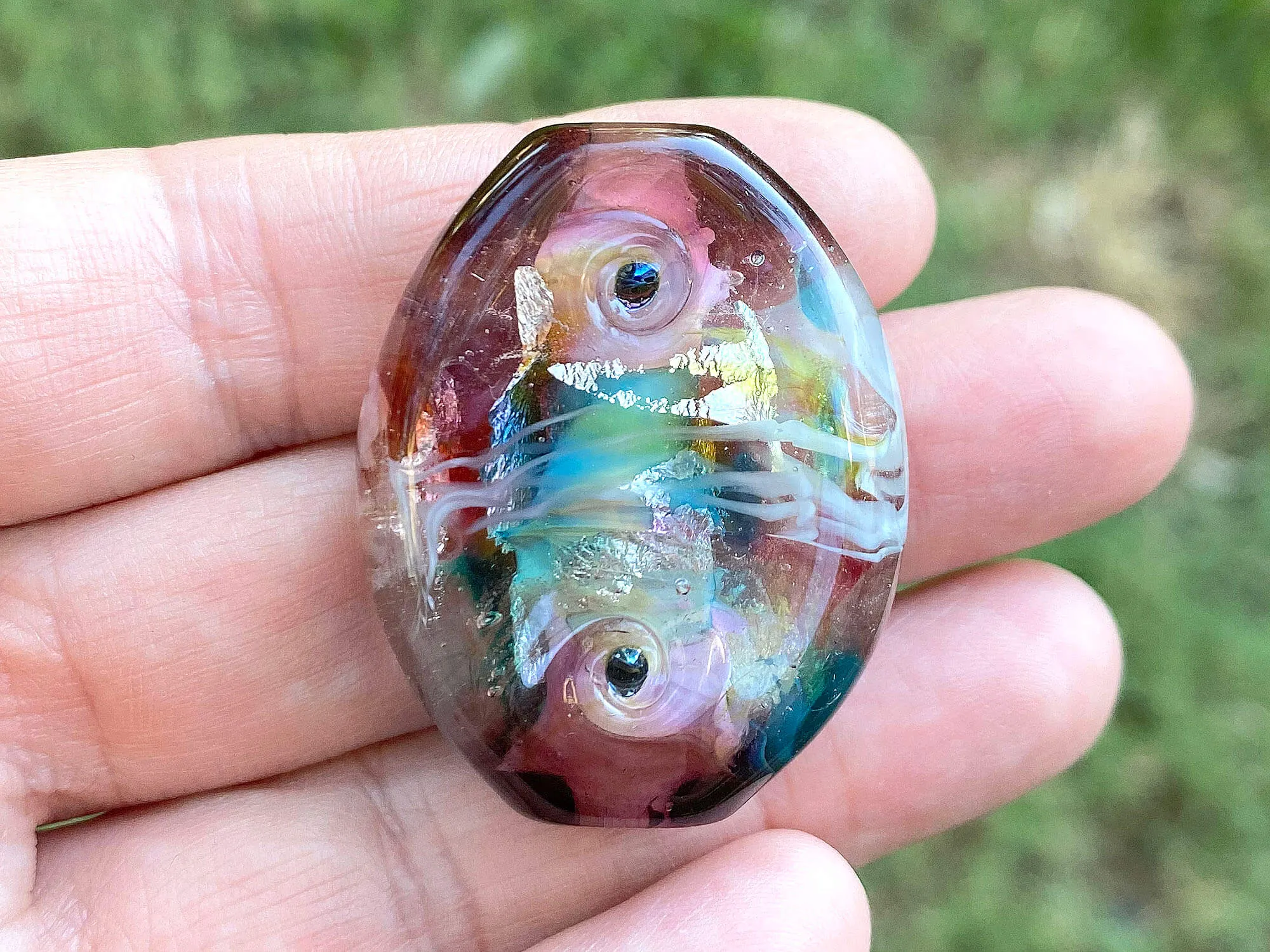 Pastel Shimmer Lampwork Focal Bead SRA