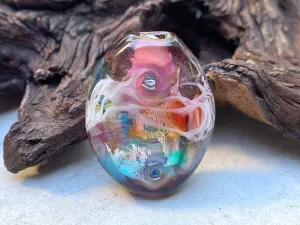 Pastel Shimmer Lampwork Focal Bead SRA