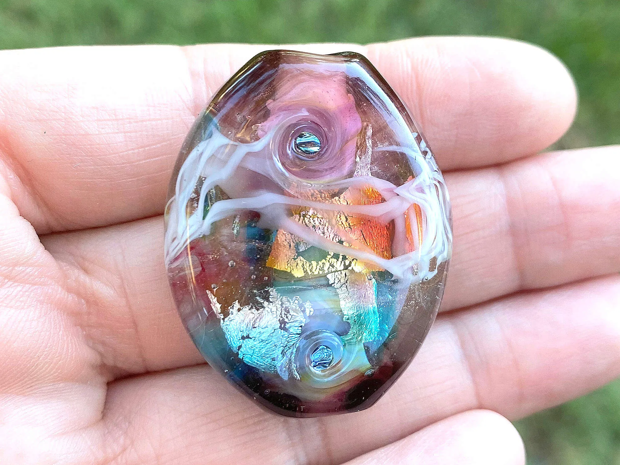 Pastel Shimmer Lampwork Focal Bead SRA