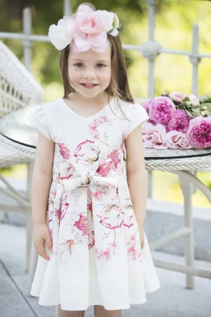 Patachou Girls Pink Botanical Printed Dress