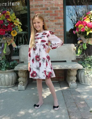 Patachou Girls Pink Poppy Floral Dress