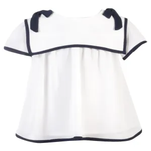 Patachou Little Girls Marine Style White and Blue Woven Top