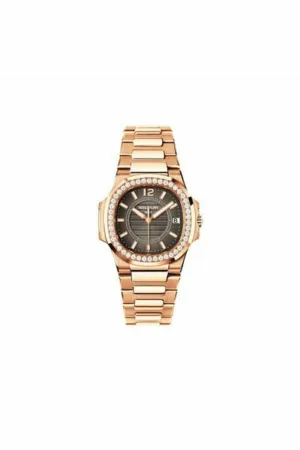 patek philippe nautilus 7010/1r-010 rose gold with diamonds charcoal grey dial ladies watch ref. 7010/1r-010