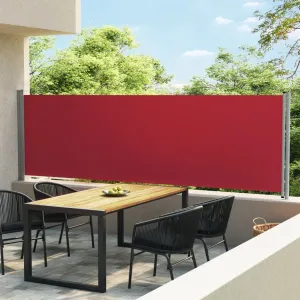 Patio Retractable Side Awning 140x600 cm Red