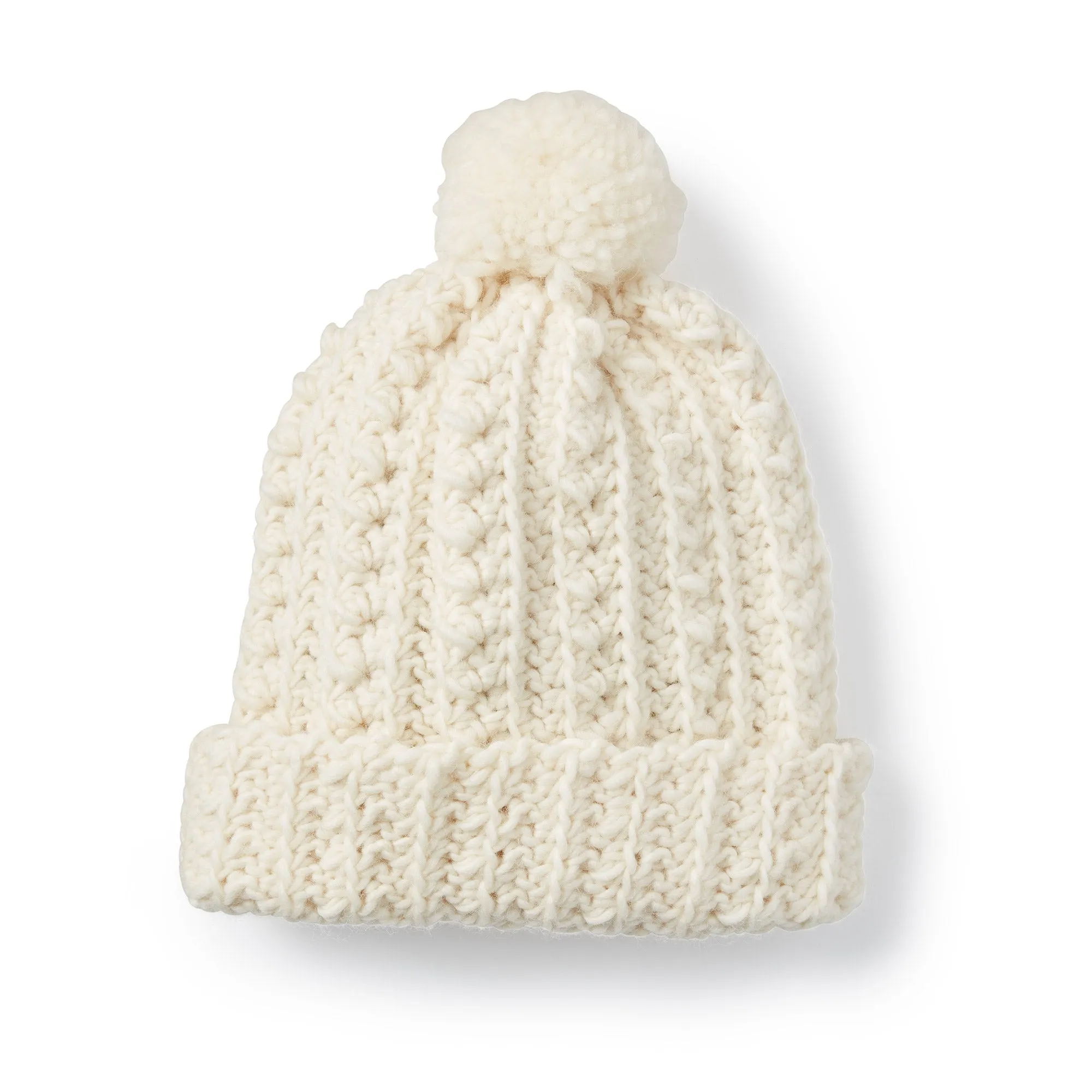 Patons Crochet Hat With Pompom