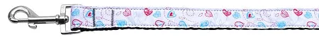 Patriotic Crazy Hearts Nylon Dog Leash 3-8 Inch Wide 6ft Long