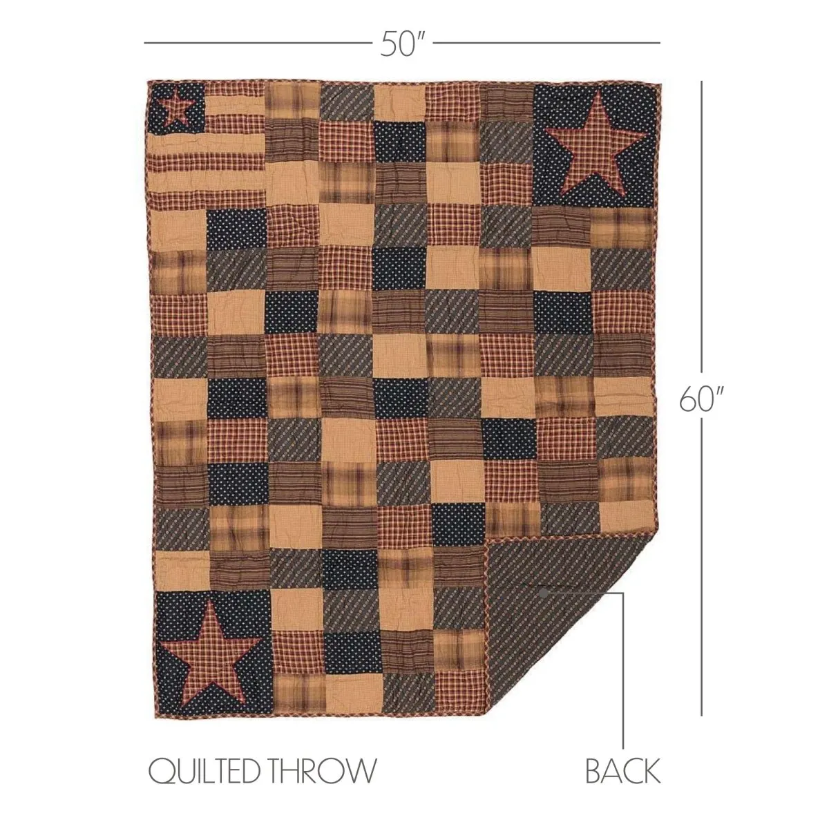 Patriotic Patch Quilted Throw