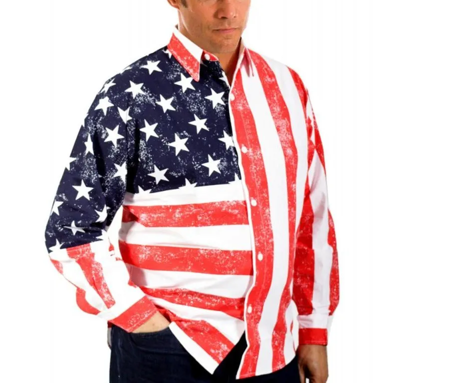 Patriotic Unisex American Flag Shirt with long sleeves 167201