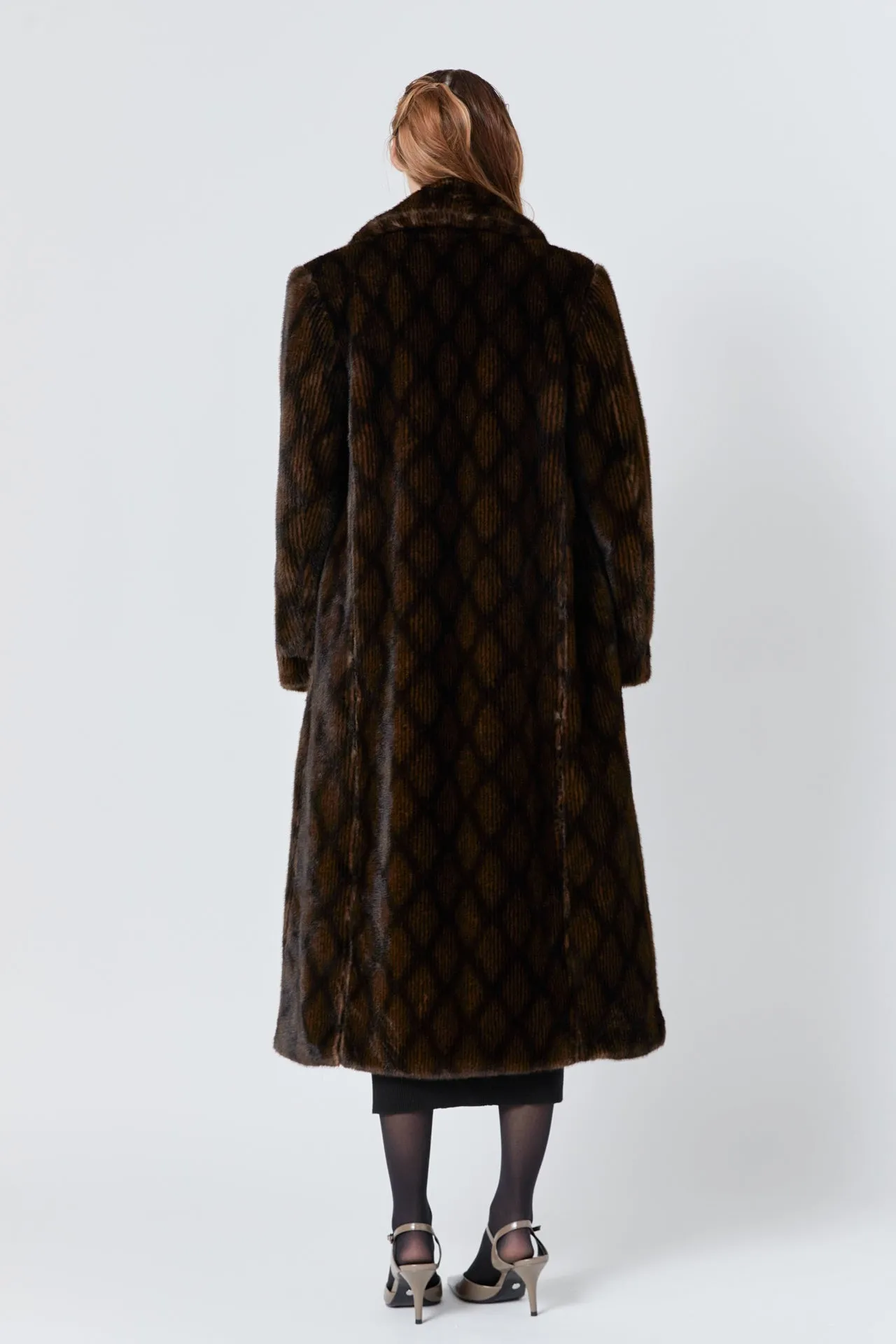 Patterned Fur Coat