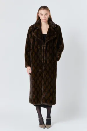 Patterned Fur Coat