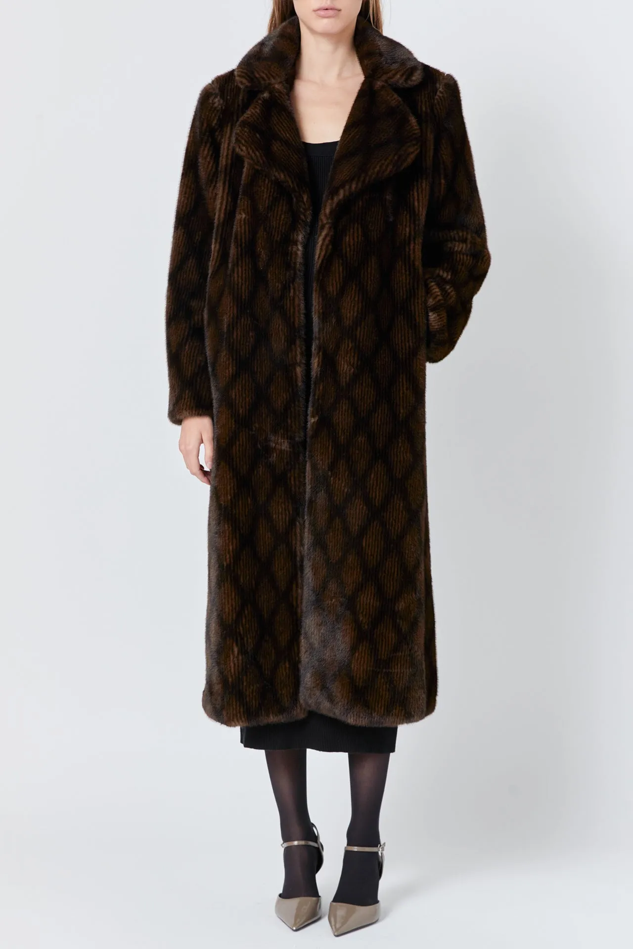 Patterned Fur Coat