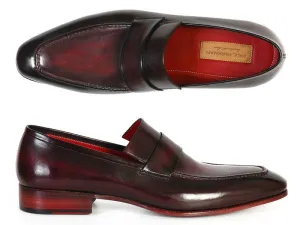 Paul Parkman Men's Loafer Purple & Black Hand-Painted Leather Upper With Leather Sole