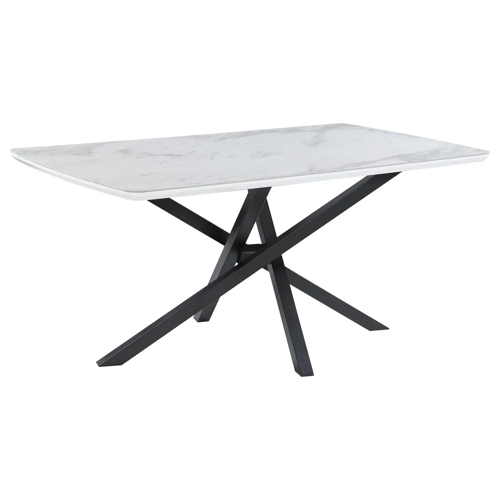 Paulita Rectangular Dining Table White And Gunmetal