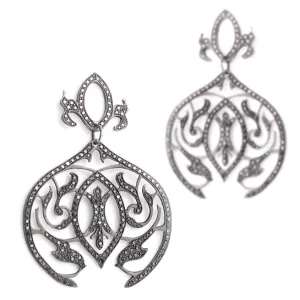 pavé arabesque dangle earrings