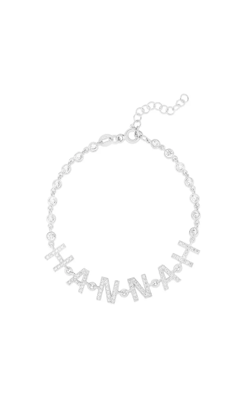 Pavé Block Name Tennis Bracelet