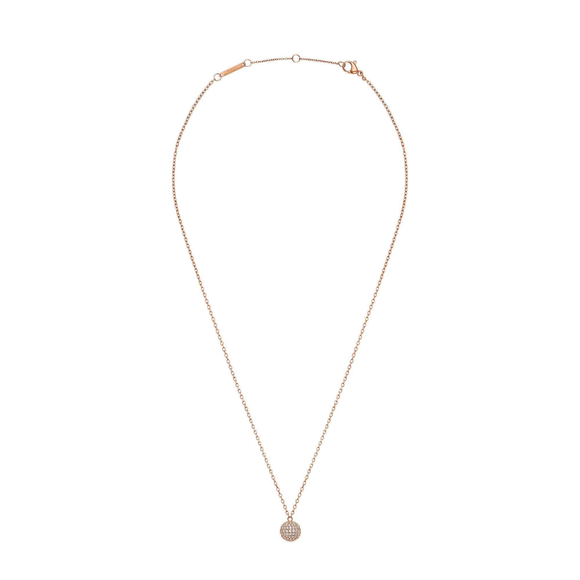 Pavé Crystal Pendant Necklace Rose Gold