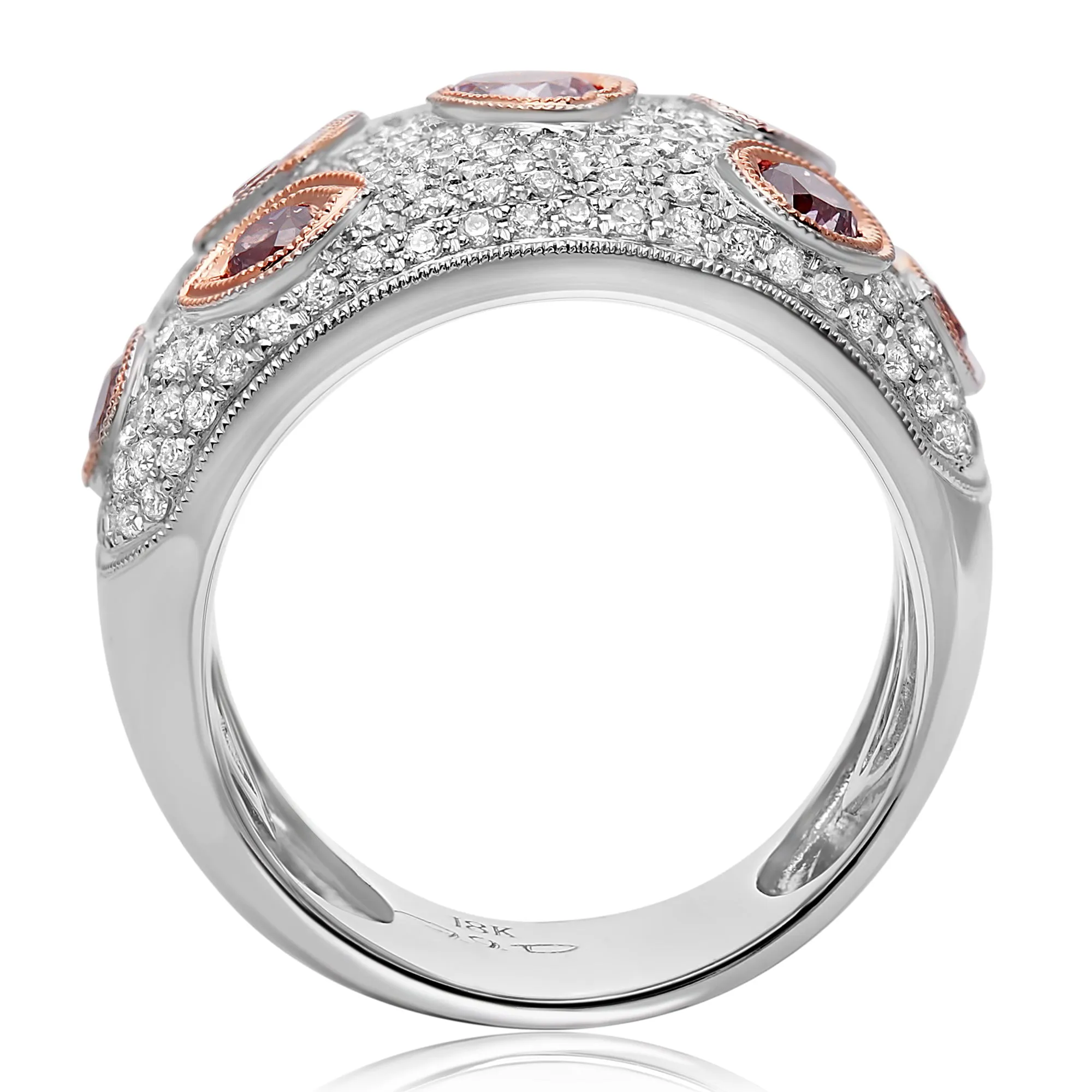 Pave and Bezel Set Pink Diamond Statement Band