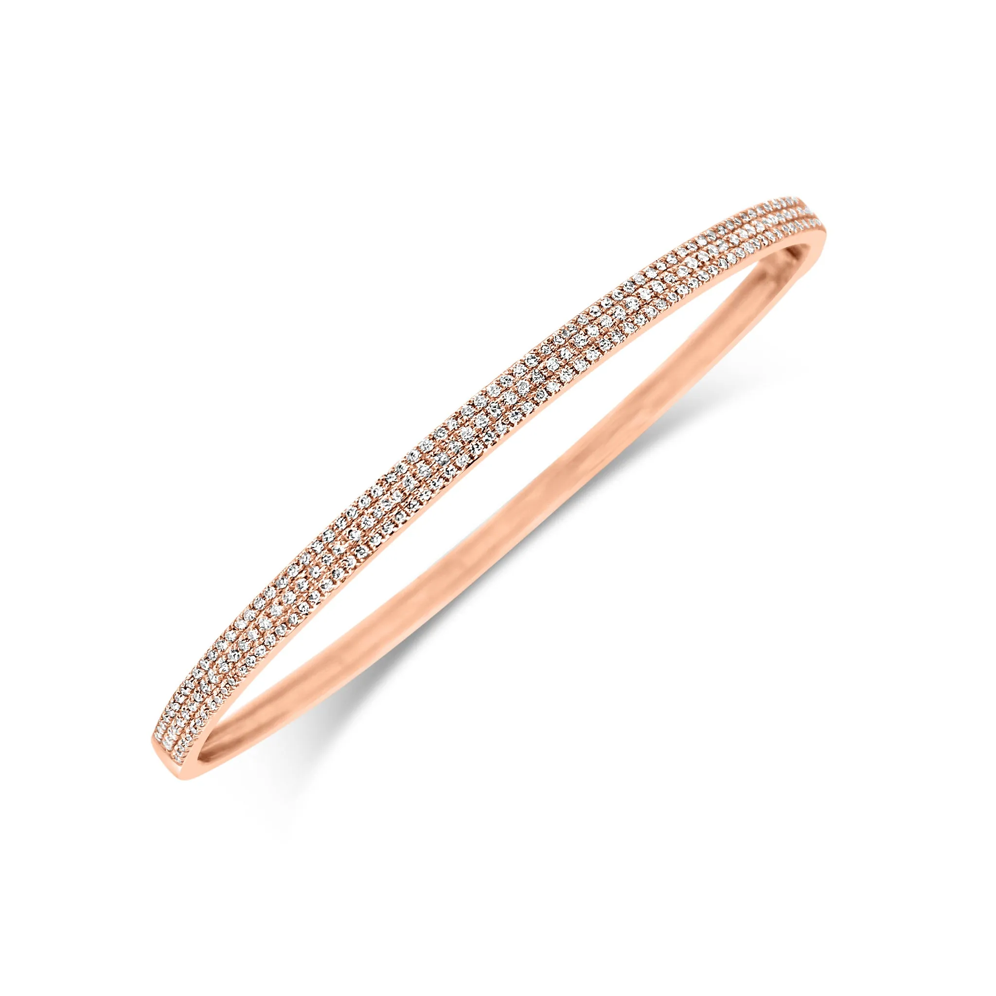 Pave Diamond Triple Row Bangle