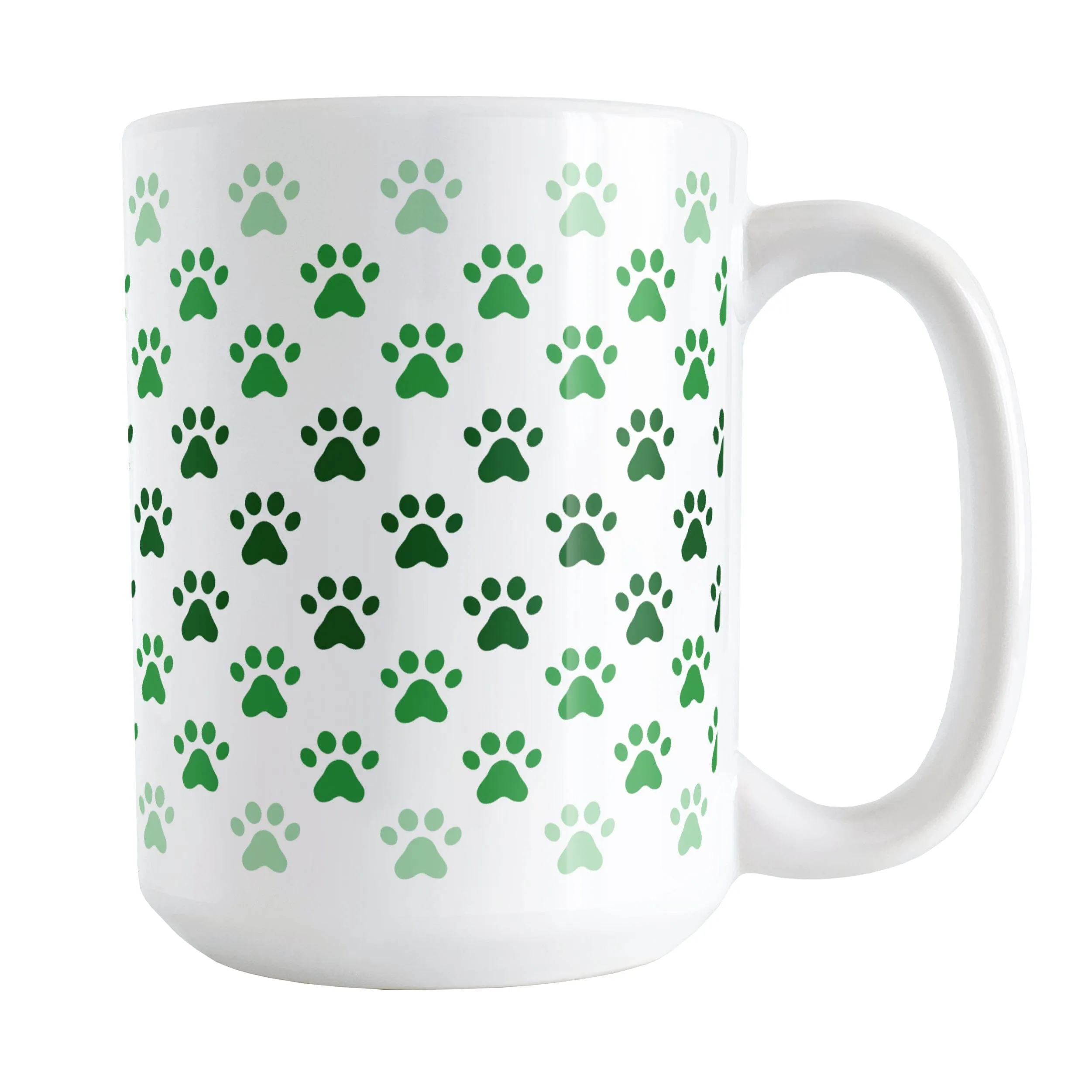 Paw Prints in Green Mug