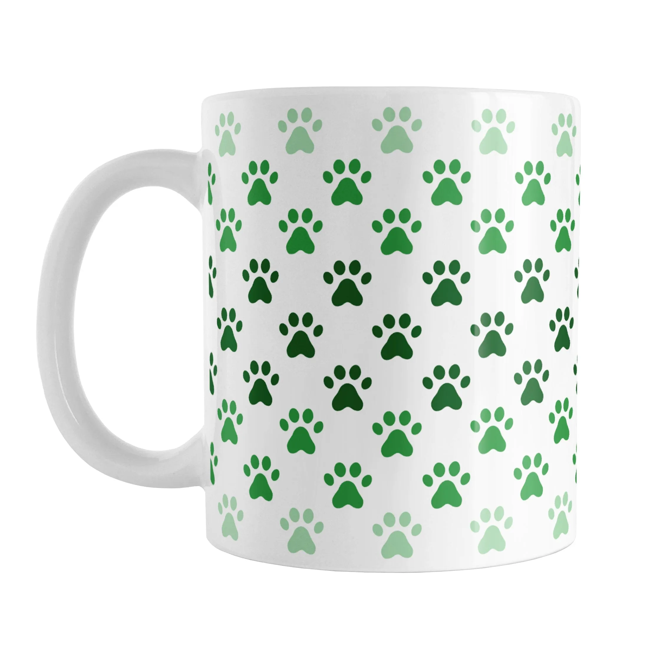 Paw Prints in Green Mug