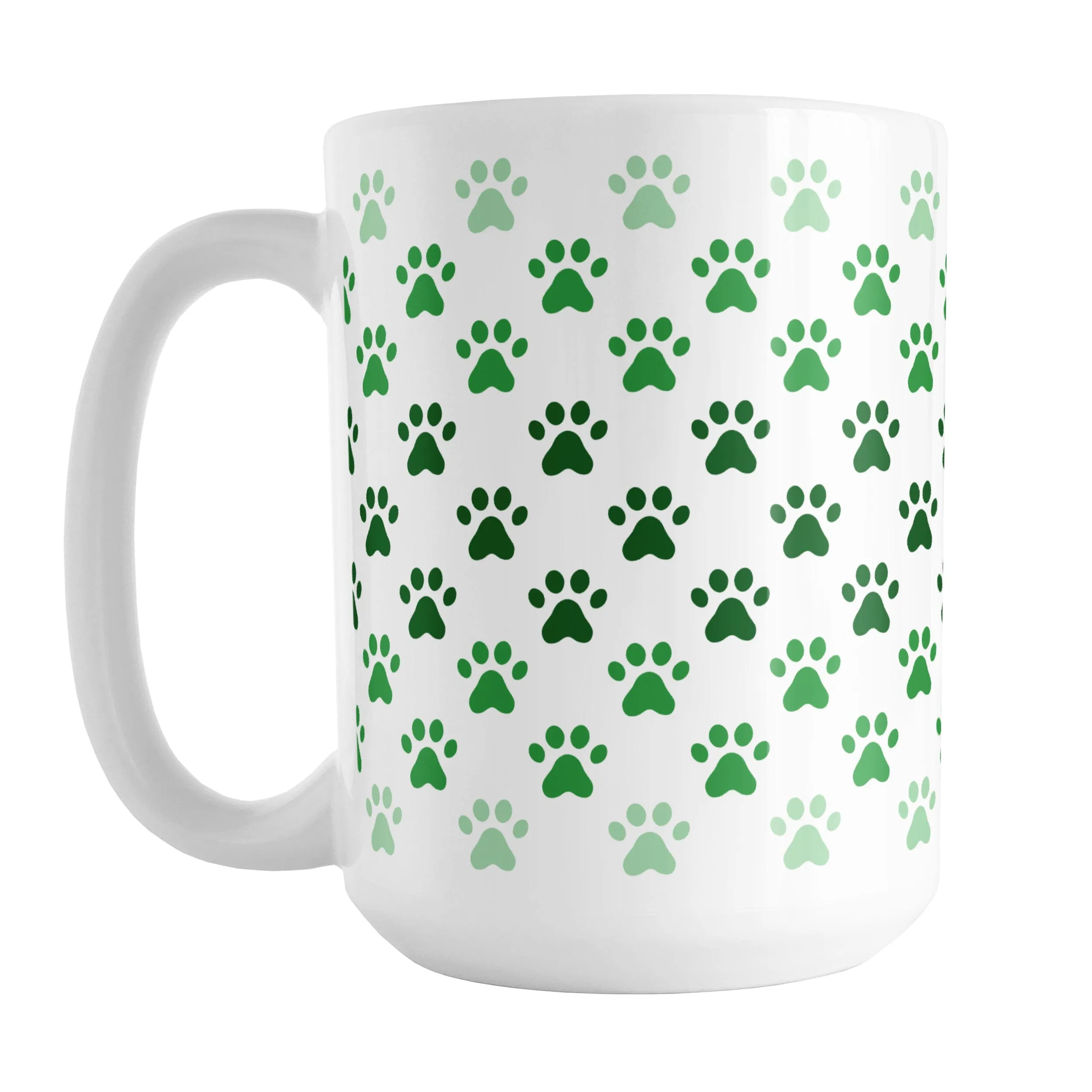 Paw Prints in Green Mug