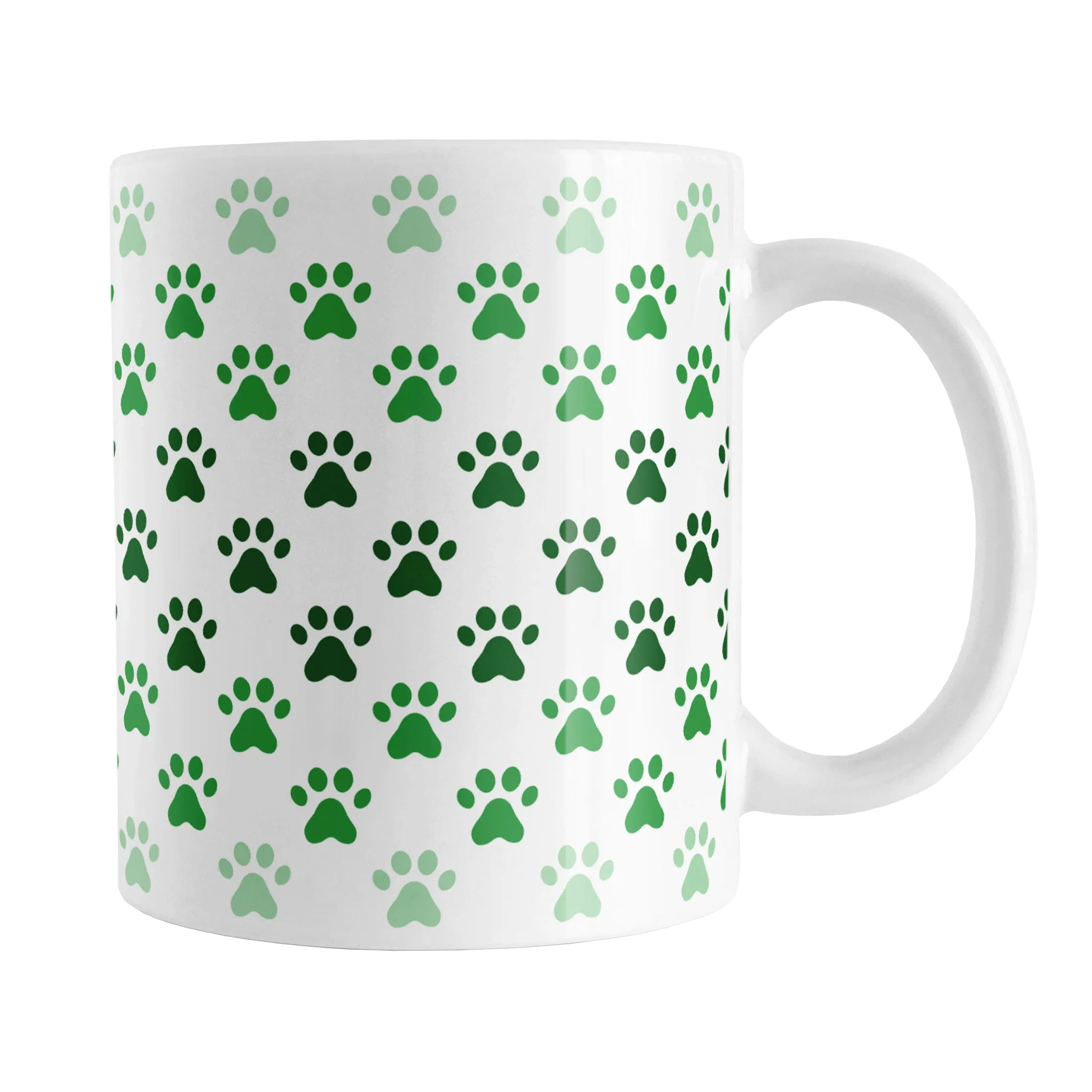 Paw Prints in Green Mug