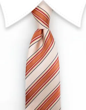 Peach and Orange Coral Striped Tie