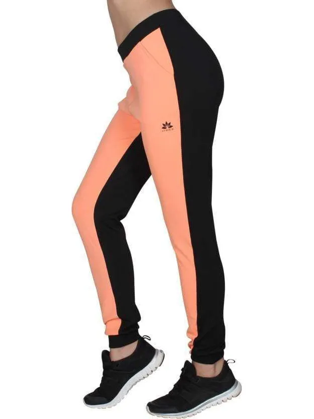 Peach Black Stretchable Joggers