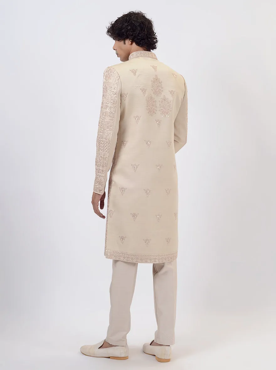 Peach Cream Sherwani | TULA