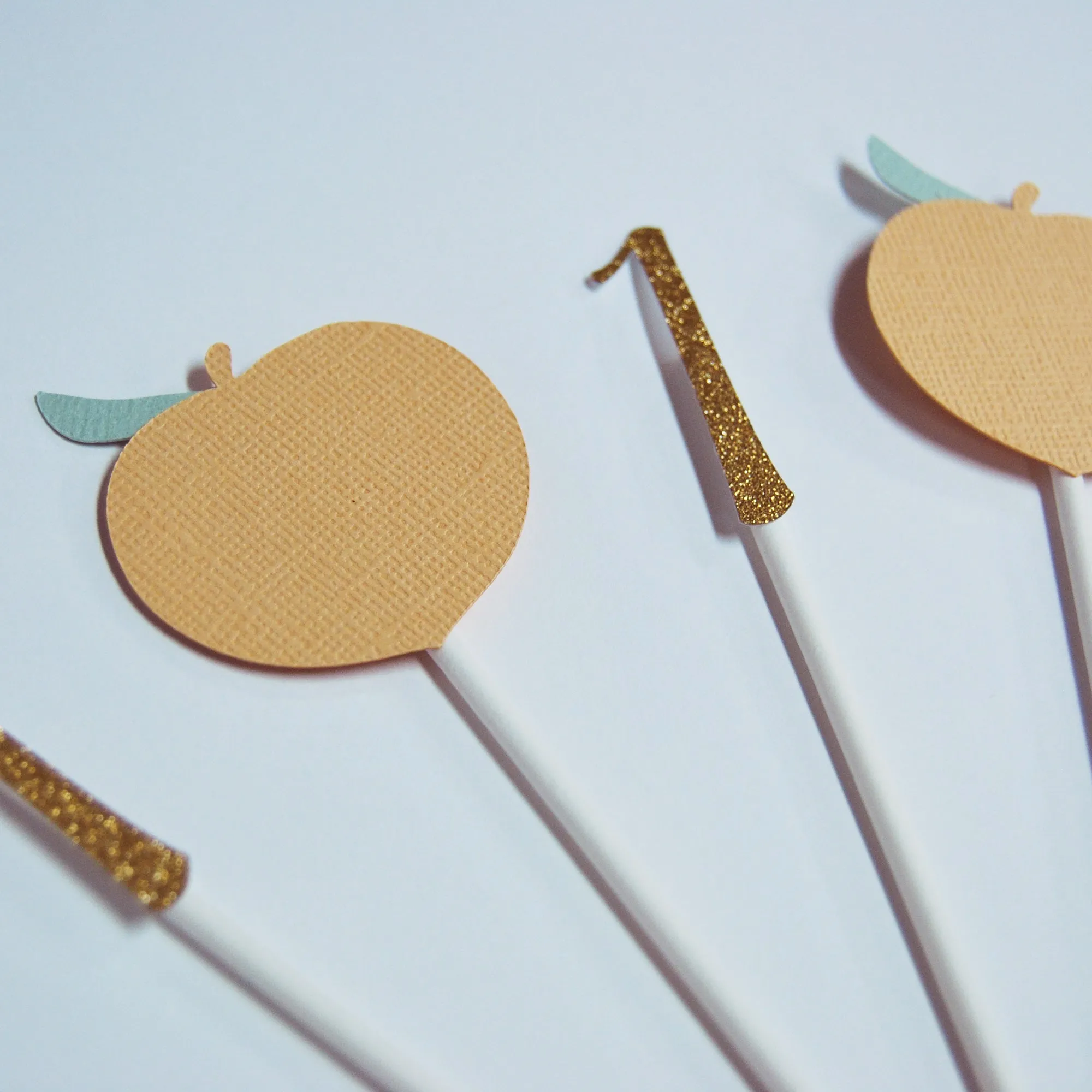 Peach Cupcake Toppers