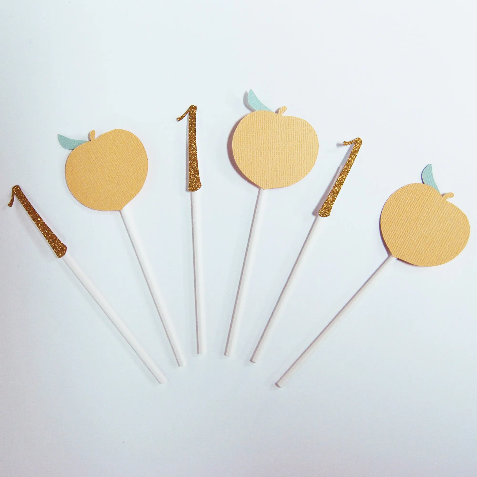 Peach Cupcake Toppers