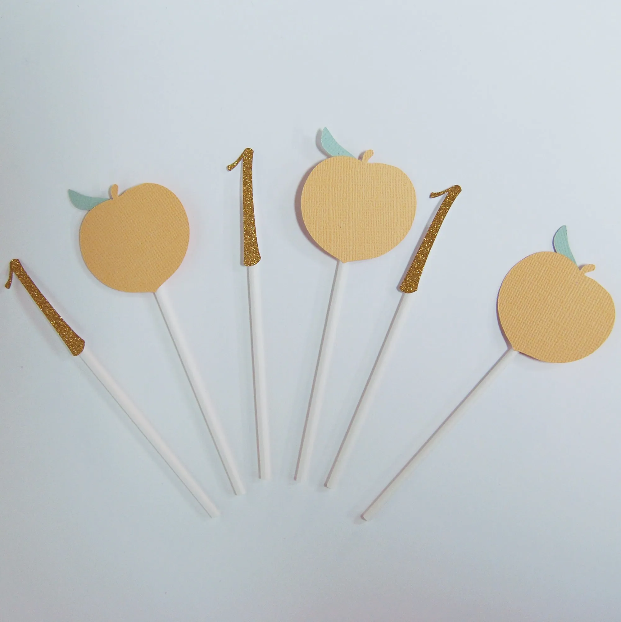 Peach Cupcake Toppers