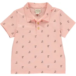 Peach Henry Pup Print Polo