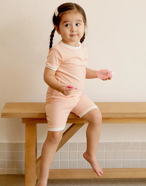 Peach Macaron Short Sleeve Pajamas