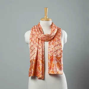 Peach - Phulkari Silk Cotton Embroidered Stole 21