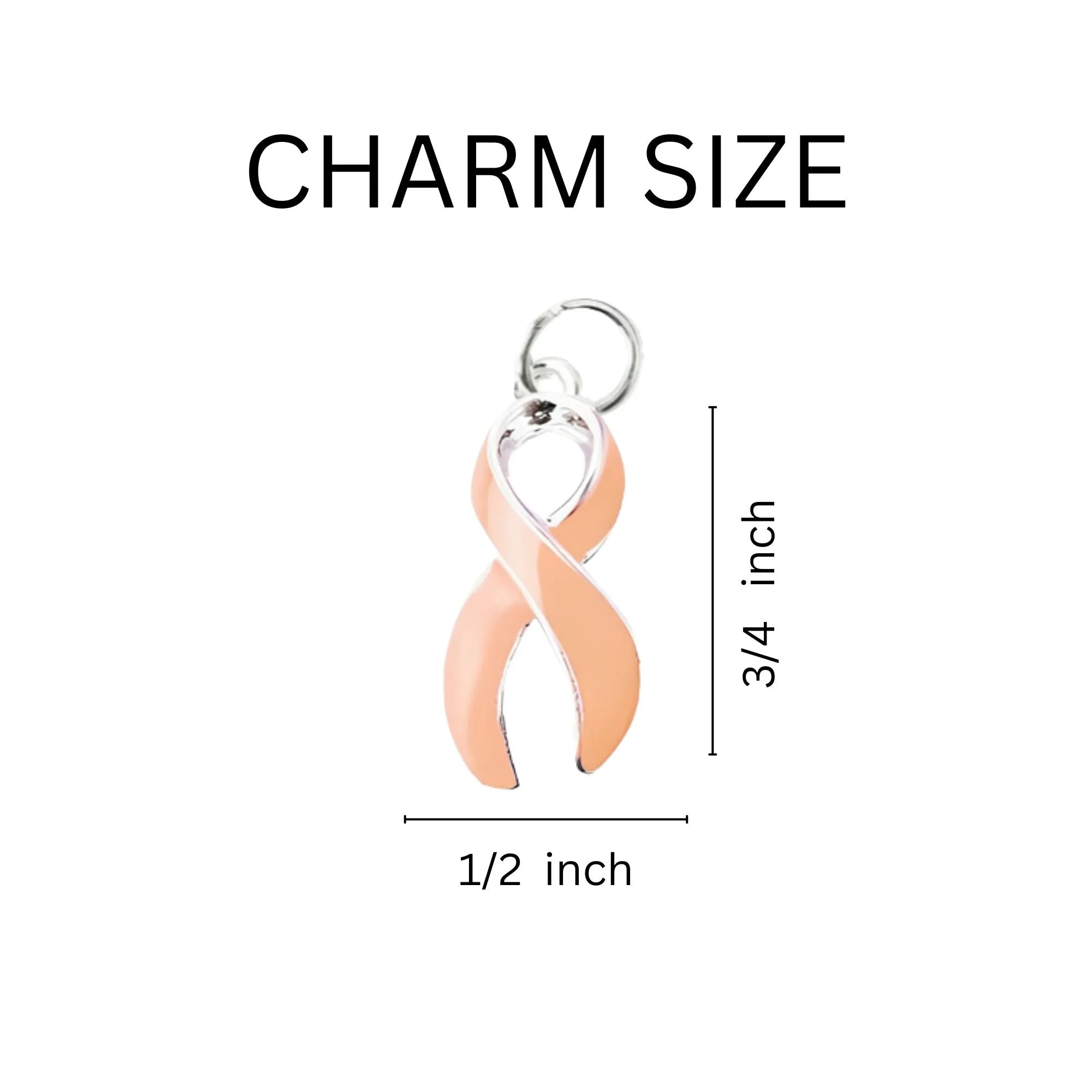 Peach Ribbon Retractable Charm Bracelets