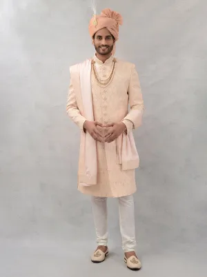 Peach  Sherwani | TULA