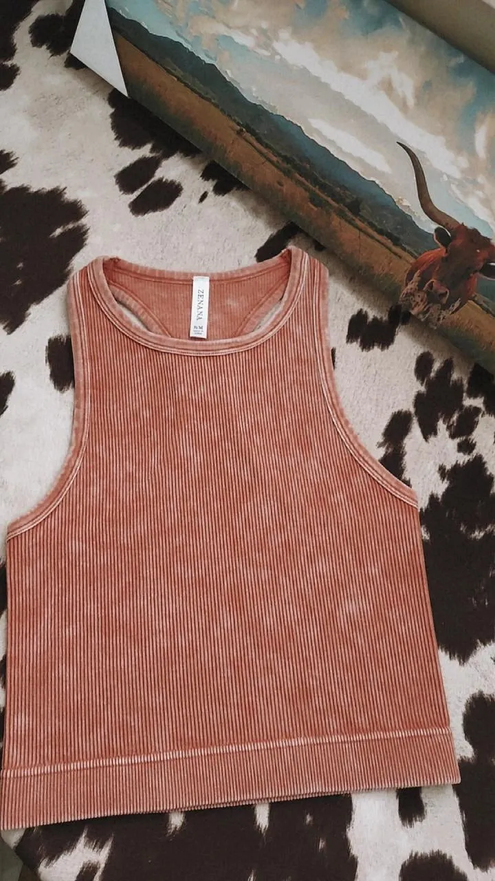 Peachy high neck tank