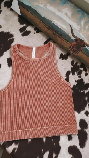 Peachy high neck tank