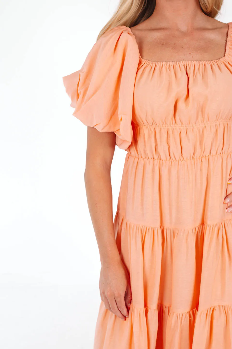 Peachy Keen Midi Dress - Peach