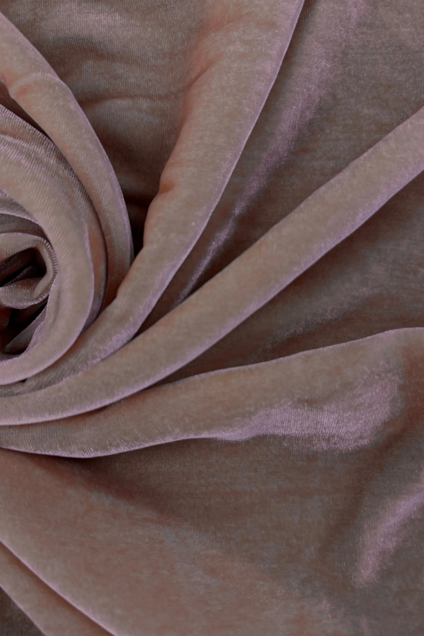 Peachy Pink Silk Rayon Velvet Fabric