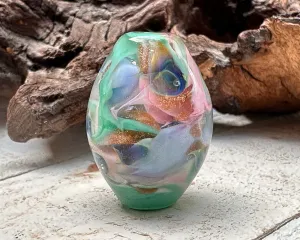 Peacock Green Lampwork Focal Bead