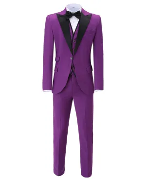 Peak Lapel 3 Pieces Mens Suit For Wedding (Blazer vest Pants)