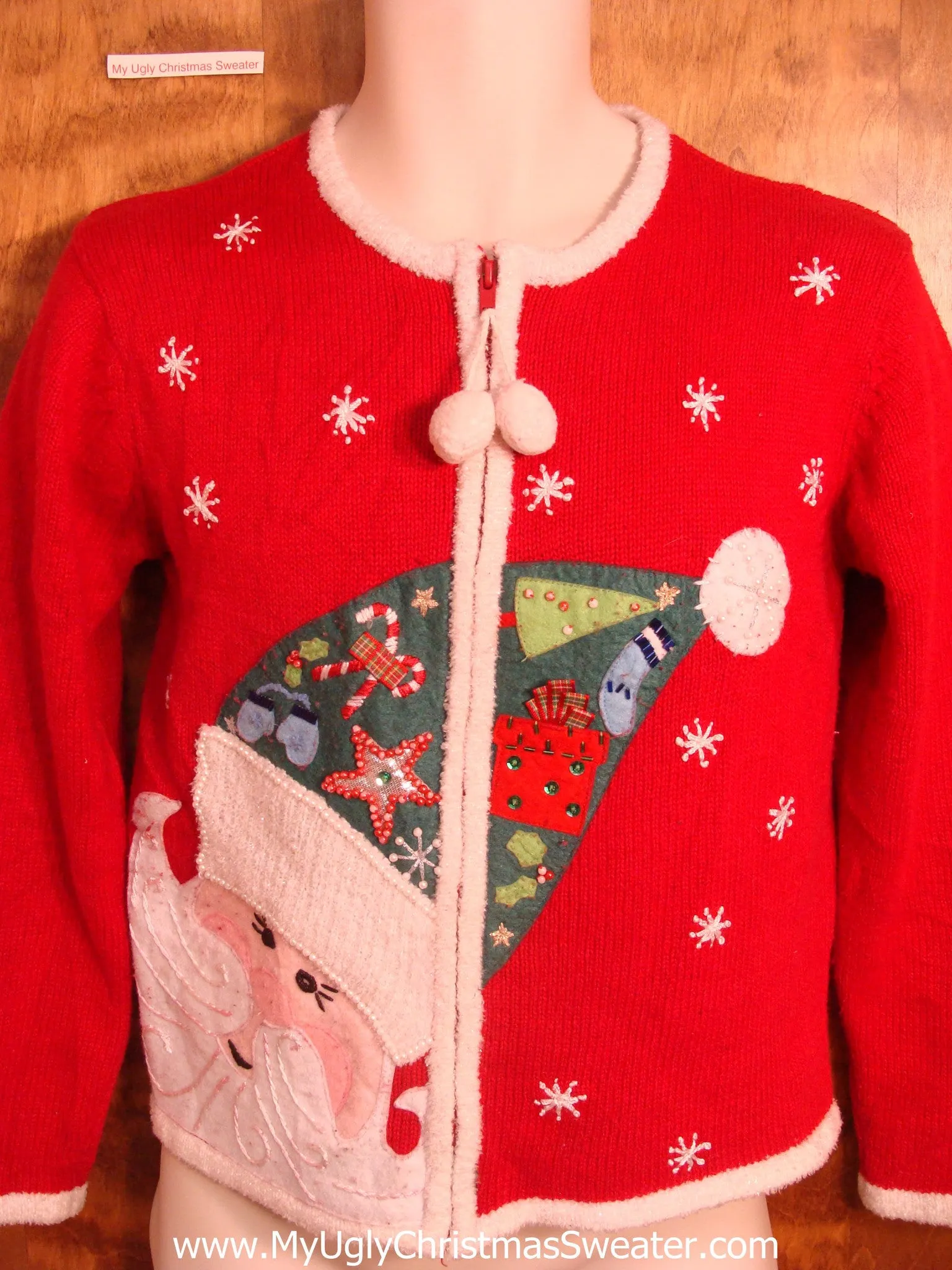 Peaking Santa Child Christmas Sweater