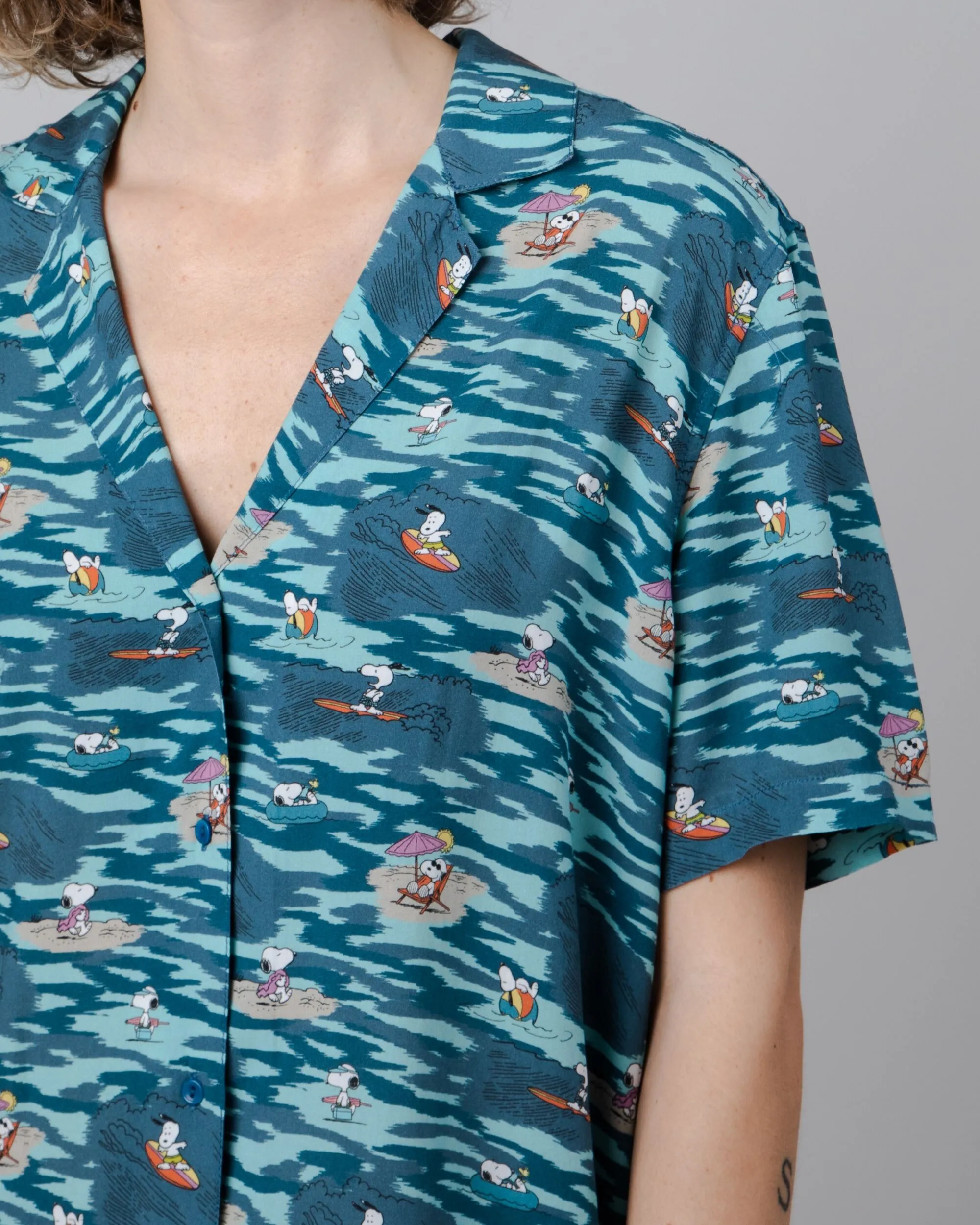 Peanuts Coast Aloha Blouse Blue